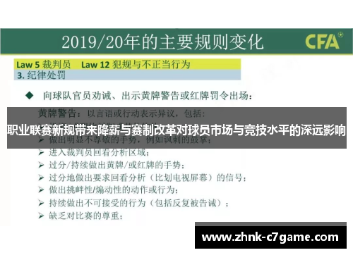 职业联赛新规带来降薪与赛制改革对球员市场与竞技水平的深远影响 职业联赛新规带来降薪与赛制改革对球员市场与竞技水平的深远影响